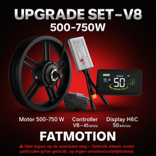 Upgrade Set – V8 | Motor 500-750W + Controller 45 km/u + H6C Display