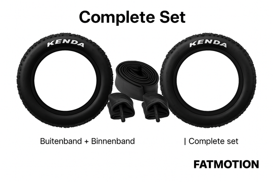 مجموعة الإطارات والأنابيب المزدوجة من FatMotion — إصدار Kenda